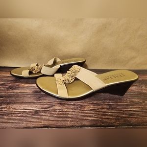 Italian shoemaker gold sandals
